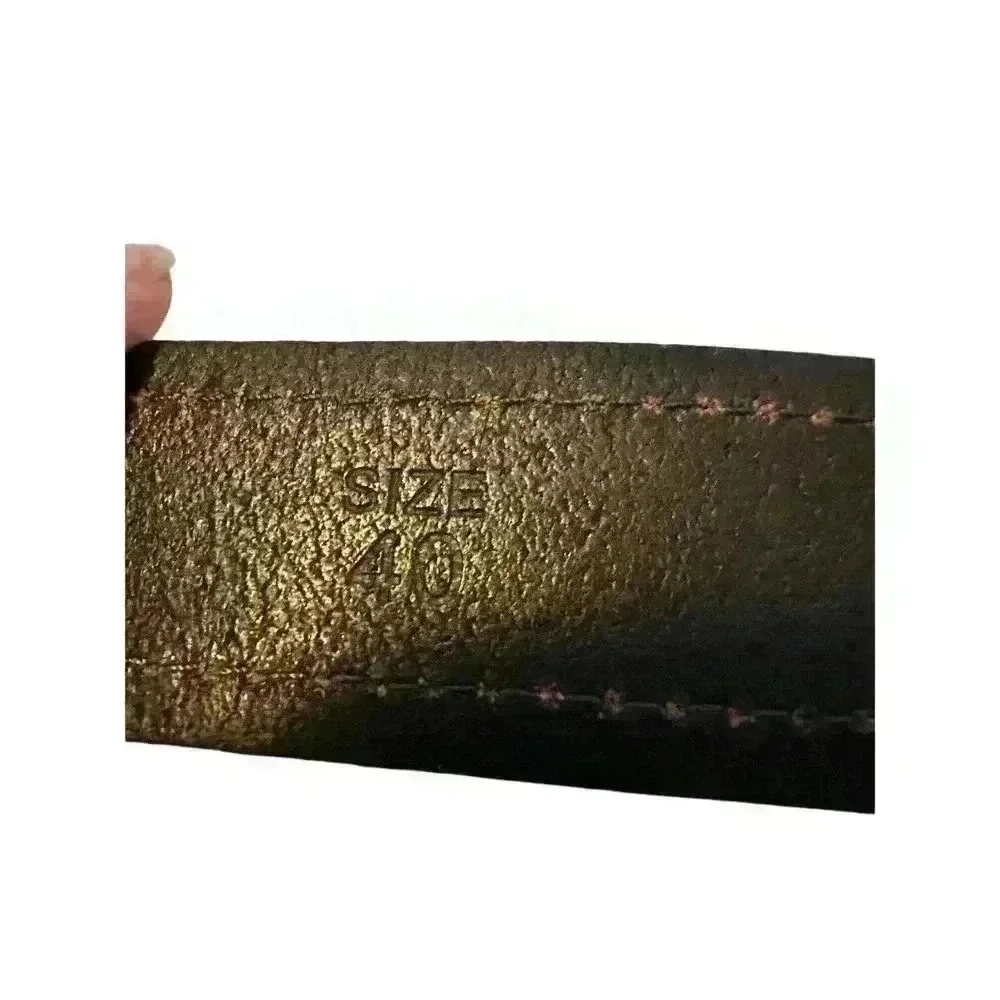 Dickies Men's Industrial Strength Heavy Stitching Leather Belt Brown Sz 40
